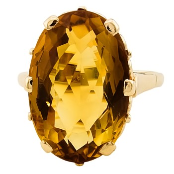 9ct Gold Citrine Ring size P